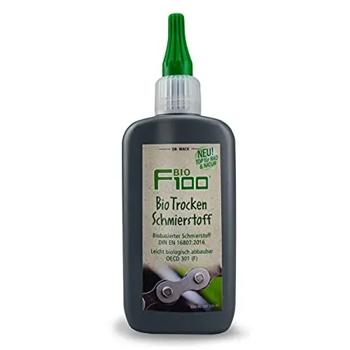 Produktbild: DR. WACK F100 Bio Trocken Schmierstoff für Fahrrad 100 ml - Kettenschmiermittel schmutz- & wasserabweisend - Schutz vor Verschleiß - Bio Schmiermittel für alle Fahrräder - Hochwertige Fahrradpflege