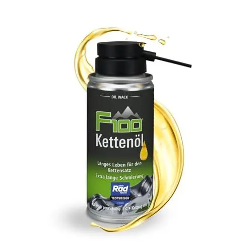 Produktbild: DR. WACK F100 Kettenöl für Fahrrad 100 ml - Kettenschmiermittel für weniger Verschleiß & Reibung - Kettenspray mit Langzeitwirkung - Schmiermittel für alle Fahrräder - Hochwertige Fahrradpflege
