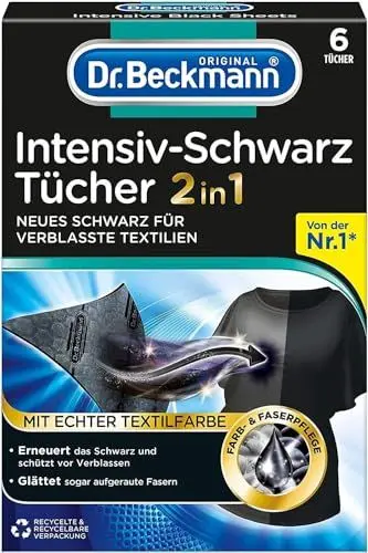 Produktbild: Dr. Beckmann Intensiv-Schwarz Tücher | Für intensives schwarz und glatte Fasern | 6 Tücher