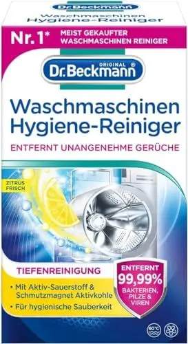 Produktbild: Dr. Beckmann Waschmaschinen Hygiene-Reiniger | Maschinenreiniger mit Aktivkohle | entfernt unangenehme Gerüche | 250 g