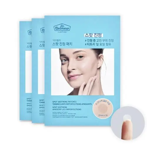Produktbild: DR.BELMEUR klären Spot beruhigende Flecken 72 Zählung, Teebaumöl Akne Pickel Patch, Spotpflegebehandlung, Gesichtsfehler schützen unsichtbare Cover -Aufkleber, koreanische Hautpflege, Schönheit