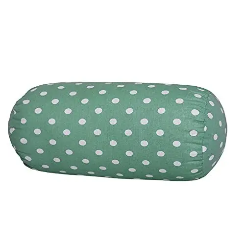 Produktbild: Dr. Berger Nackenrolle Nackenkissen 40x16 cm Bequeme mit Bezug 100% Baumwolle, Kissen rund, stabil - Perfekt als festes Nackenkissen, Reisekissen, Knierolle, Rückenkissen Sofa, Trendfarbe Grün
