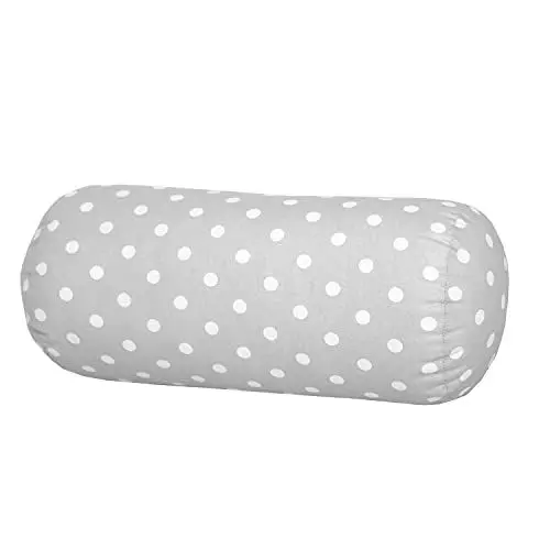 Produktbild: Dr. Berger Nackenrolle Nackenkissen 40x16 cm Bequeme mit Bezug 100% Baumwolle, Kissen rund, stabil - Perfekt als festes Nackenkissen, Reisekissen, Knierolle, Rückenkissen Sofa, Trendfarbe Grau
