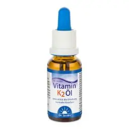 Produktbild: Dr. Jacob's Vitamin K2 Öl 20 ml I 20 µg pro Tropfen I Vitamin K2 als all-trans Menachinon-7 (MK7) I Vegan, 640 Tropfen