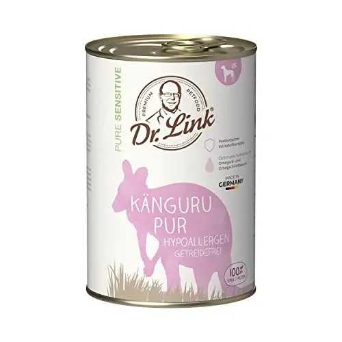 Produktbild: Dr. Link® Pure Sensitive 6x400g Premium-Nassfutter für Hunde: Känguru pur | hypoallergen | getreidefrei | 100% Single-Protein