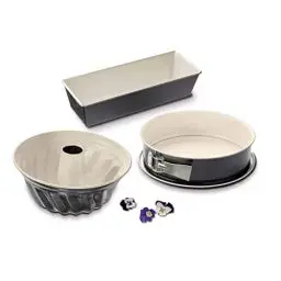 Produktbild: Dr. Oetker Backformen-Set Back-Trend – 3-teilig mit Springform, Gugelhupf & Kastenform, keramisch verstärkte Antihaft-Beschichtung, hitzebeständig bis 230°C, auslaufsicher