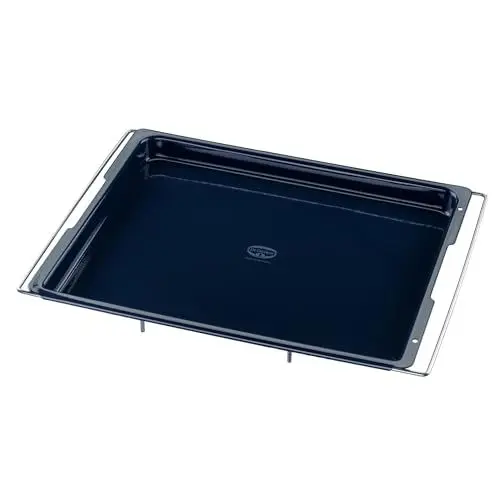 Produktbild: Dr. Oetker Backblech Back-Liebe Emaille – Schnitt- & kratzfestes Blech passend für jeden Backofen mit Emaille – Verstellbares Backofenblech in Dunkelblau