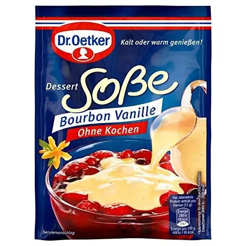 Produktbild: Dr. Oetker Dessert-Soße Bourbon-Vanille ohne Kochen, 39 g Soßenpulver für Vanille-Soße ohne Kochen mit Bourbon Vanille