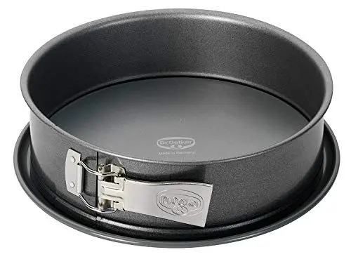 Produktbild: Dr. Oetker Springform Ø 28 cm, auslaufsichere Kuchenform, runde Backform aus Stahl mit keramisch verstärkter Antihaft-Beschichtung (Farbe: grau), Menge: 1 Stück