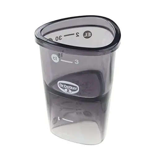 Produktbild: Dr. Oetker Messbecher 4 cl, Messkanne aus robustem Kunststoff, dreiecksförmiger Messbecher mit vielfältiger Skalierung, Maßangaben in cl und EL, (Maße: 5x7x5 cm), (Farbe: blau), Menge: 1 Stück