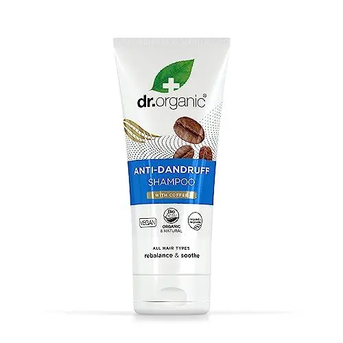 Produktbild: Dr. Organic Kaffee Anti-Schuppen Shampoo, gesunde Kopfhaut, Herren, Damen, natürlich, vegan, tierversuchsfrei, paraben- und SLS-frei, recycelt & recycelbar, biologisch, 200ml