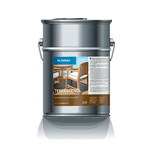 Produktbild: Dr. Schutz Terrassenöl 2,5 L | Holzöl aussen für alle Hölzer und WPC im Außenbereich | naturölbasierte Holz Imprägnierung | Schutz vor Feuchtigkeit | Holzöl farblos für Terrassendielen | Holzschutz