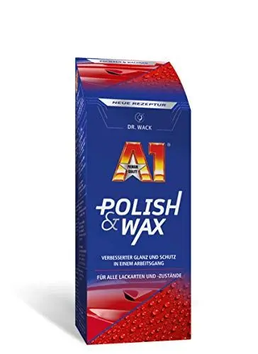 Produktbild: DR. WACK - A1 Polish & Wax 250 ml - Autopolitur & Autowachs in einem - Zuverlässige Kratzer-Entfernung - Verbesserter Schutz & Glanz - für alle Lackarten - Hochwertige Autopflege