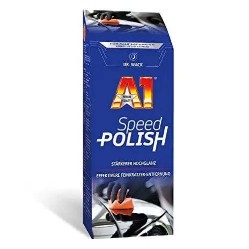 Produktbild: Dr. Wack – A1 Speed Polish – NEUE FORMEL 500 ml I Premium Auto-Politur mit Carnauba-Wachs I Noch besserer Schutz & Glanz I Für alle Lacke geeignet I Hochwertige Autopflege – Made in Germany