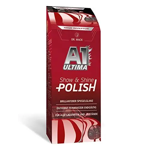 Produktbild: DR. WACK A1 Ultima Show & Shine Polish 250 ml - Auto-Politur mit Carnauba-Wachs - Feinkratzer-Entfernung - Spiegelglanz ohne Glanzschleier - Für alle Lackarten - Hochwertige Autopflege