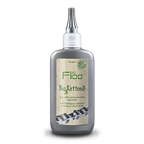 Produktbild: DR. WACK F100 Bio Kettenöl für Fahrrad 100 ml - Kettenschmiermittel für weniger Verschleiß & Reibung - Biologisches Kettenöl - Bio Schmiermittel für alle Fahrradketten - Hochwertige Fahrradpflege