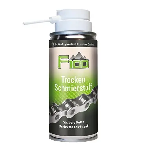 Produktbild: DR. WACK F100 Trocken Schmierstoff 100 ml - Kettenspray schmutz- & wasserabweisend - Schutz vor Korrosion & Verschleiß - Schmiermittel für alle Fahrräder - Hochwertige Fahrradpflege