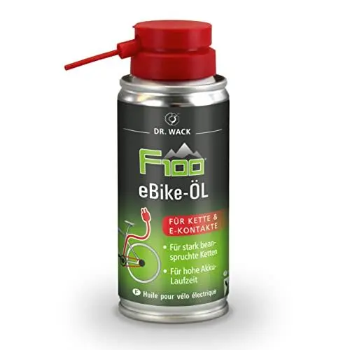 Produktbild: DR. WACK F100 Kettenöl für E-Bike 100 ml - Kettenschmiermittel für weniger Verschleiß & Reibung - Kettenspray für Elektrofahrrad - Schmiermittel für Ebike Ketten - Hochwertige Fahrradpflege