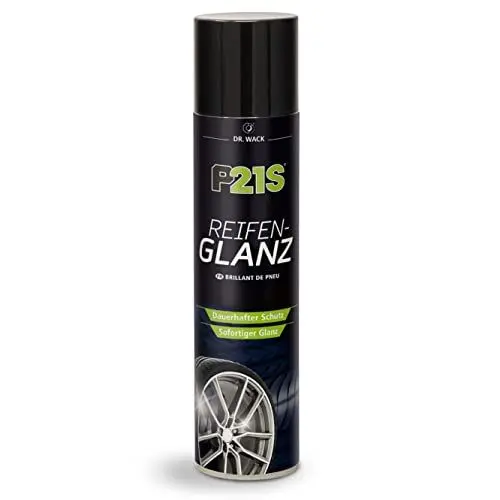 Produktbild: DR. WACK P21S Reifen-Glanz Spray 400 ml - Reifenpflege fürs Auto - Ausbleichschutz vor UV-Strahlung - Für alle Reifentypen - Neuer Glanz für verblasste Reifen - Hochwertige Autopflege