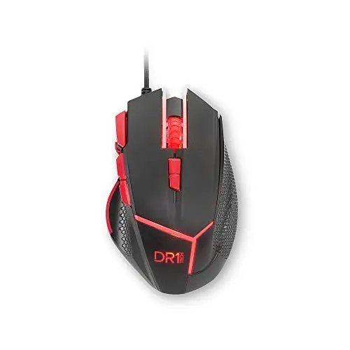Produktbild: DR1TECH (Amazon Exclusive) Hunter Professional Gaming Maus Mit Kabel (5 Auswechselbare Gewichte + Triple FIRE) - 9 Tasten Für Bis Zu 4200 DPI - Ergonomische Gaming Maus Für PC/PS4/XBOX
