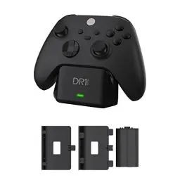 Produktbild: DR1TECH PowerSetX Ladestation und Akku Für Controller XBOX One X/S, Series X/S - Zubehör Für XBOX Wireless Controller + Smart Battery 1200 mAh (Controller NICHT Enthalten) (Amazon Exclusive)