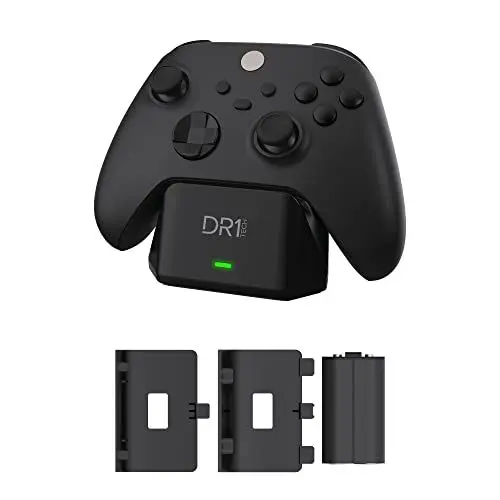 Produktbild: DR1TECH PowerSetX Ladestation und Akku Für Controller XBOX One X/S, Series X/S - Zubehör Für XBOX Wireless Controller + Smart Battery 1200 mAh (Controller NICHT Enthalten) (Amazon Exclusive)