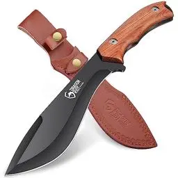 Produktbild: DRAGON RIOT Outdoor Messer Survival Feststehende Klinge, Großes Jagdmesser Full Tang, 20cm Survival Messer D2 Stahl mit Lederscheide, Camping Messer Geschenk für Männer