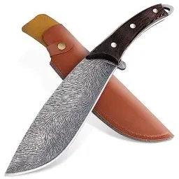 Produktbild: Dragon Creek Bushcraft Messer, Jagdmesser Feststehende Klinge, Großes Survival Messer Outdoor Messer, Wandermesser mit PU Holster, Camping Messer