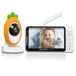Produktbild: Dragon Touch E40 Babyphone mit Kamera Video Monitor Überwachungskamera 4.3 Zoll LCD Bildschirm mit Zwei Wege Audio VOX-Modus, Temperaturüberwachung weiß 1 Stück (1er Pack)