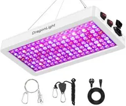 Produktbild: DragonLight 2024 Neueste BW2000 Pflanzenlampe LED Vollspektrum mit UV IR, Doppelchips LED Grow Lampe mit 3-Meter-Kabel für Gewächshaus und Zimmerpflanzen Gemüse und Blumenanbau (Weiß)