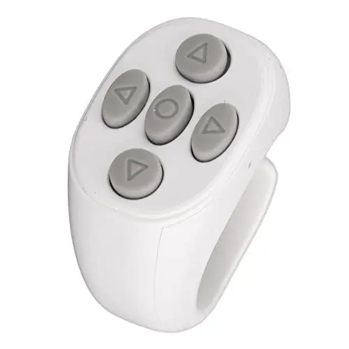 Produktbild: Drahtlose Fernbedienung Page Turner, Ring-Design, Handy-Kamera, Fernauslöser, Selfie-Taste für und für Android, Pad (Weiß)