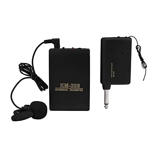 Produktbild: Drahtloses Mikrofonsystem, Clip-on-Wireless-Mikrofon-Kit Inklusive Beltpack FM-Transmitter und -Empfänger für Unterricht, Predigt und öffentliches Reden