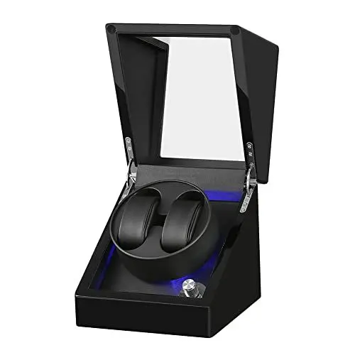 Produktbild: DRAIGERWAY Automatische Uhrenbeweger Box PU Leder Uhrengehäuse mit leisem Motor(Schwarz Klavierlacken Upgrade-DGW)