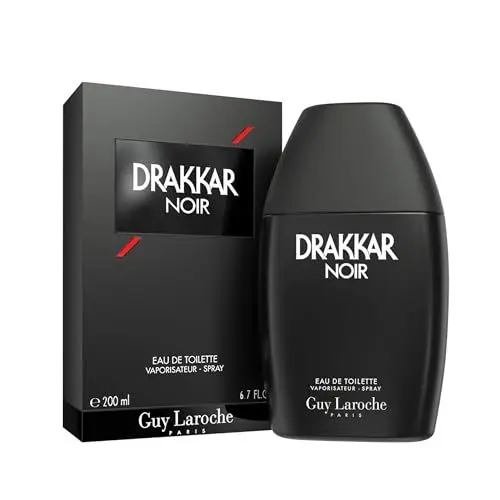 Produktbild: Guy Laroche Drakkar Noir Ikonischer Designerduft, Intensives, kraftvolles Eau de Toilette, Fougère-Mischung & aromatische Gewürze, Langanhaltendes Männerparfum, Duft für Tag und Nacht, 200ml