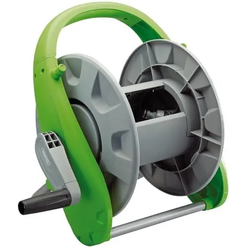 Produktbild: Draper Gartenschlauchtrommel, 50 m Speicherkapazität, Wandmontage oder tragbares Design, abgewinkelter Schlauchanschluss, Schlauchtrommeln ohne Schlauch, 25067