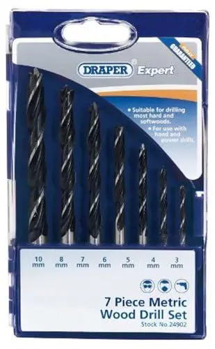 Produktbild: Draper 24902 Expert Metrisches Holzbohrer-Set, 3-10 mm, 7-teilig