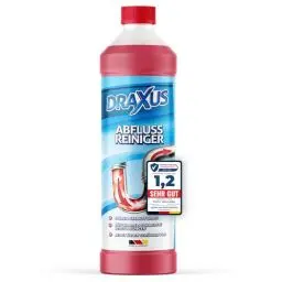 Produktbild: DRAXUS Profi Abflussreiniger (1,0L) I Extrem starker Rohrreiniger löst Haare, Essensreste & schwerste Verstopfungen I Beugt üblen Gerüchen vor