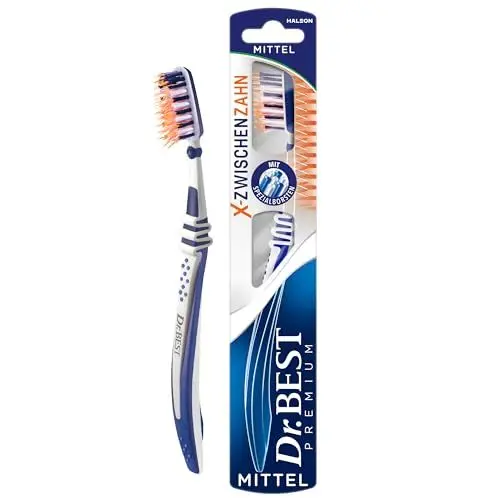 Produktbild: Dr.BEST X-Zwischenzahn Zahnbürste, mittel (1 Stück), für eine bessere Reinigung der Zahnzwischenräume* *In Labortests verglichen mit einer Zahnbürste mit Flachschnitt