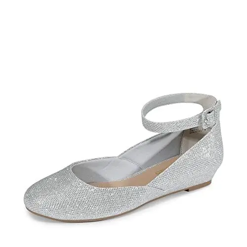Produktbild: DREAM PAIRS Damen-Schuhe, lässig, spitzer Zehenbereich, Ballett-Komfort, weiche Slip-on-Flachschuhe,Size 38,Silber-Glitzer,REVONA-E