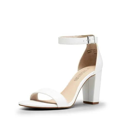Produktbild: DREAM PAIRS Damen Klassische Sandalen mit Absatz Hochzeit Pumps elegant,Size 40,Weiss-Pu,SDHS2434W-E