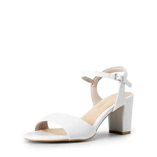 Produktbild: DREAM PAIRS Damen-Sandalen mit hohen Absätzen Modische Blockabsätze-Sandalen mit offenem Zehenbereich und Pumpabsatz,Size 38,Weiss,SDHS2435W-E