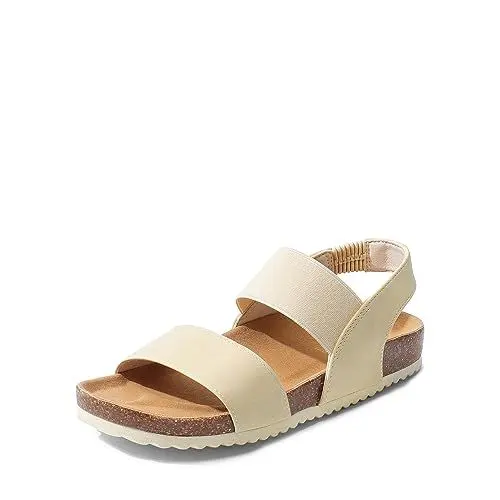 Produktbild: DREAM PAIRS Damen Pantoletten Sandals Riemchensandalen Sommer Strappy Sandal Beige SDPW2202W-E Größe 36 (EUR)