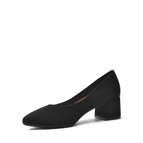 Produktbild: DREAM PAIRS Damen Pumps Elegante und Bequem, Arbeitsschuhe Gepolsterte Schuhe Pumps High Heel mit Blockabsatz SDPU2440W-E SCHWARZ-Suede Größe 40 (EUR)