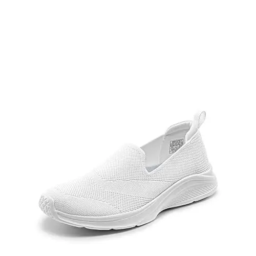 Produktbild: DREAM PAIRS Damen Sneaker Turnschuhe Atmungsaktiv Sportschuhe Bequeme Schlupfschuhe Slip On Jogging Fitness Schuhe Weiss 41 (EUR) SDWS2307W-E