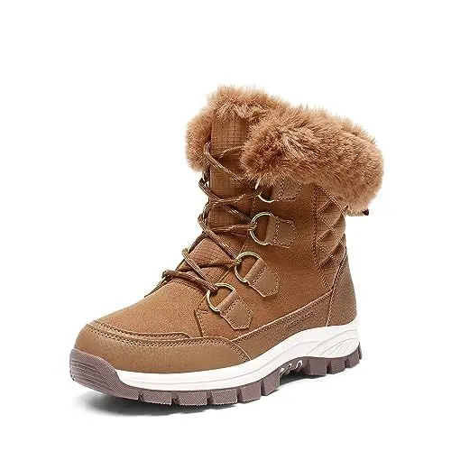 Produktbild: DREAM PAIRS Damen Winterstiefel Wasserdicht Warm gefütterte Schneestiefel Winterschuhe Winter Kurzschaft Stiefel Boots Schuhe,Size 40,Bräunen,SDSB2305W-E
