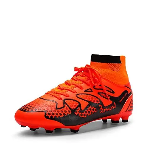 Produktbild: DREAM PAIRS Fußballschuhe Herren Top Professionelle Athletics Trainingsschuhe Schnürsenkel Football Schuhe SCHWARZ/ORANGE 41 (EUR) 160858-M-E