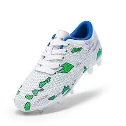 Produktbild: DREAM PAIRS Fußballschuhe Leichtathletikschuhe Kinder Jungen Mädchen verschleißfeste atmungsaktive Sportschuhe Leichtathletik Sport Laufschuhe Langen Spikes,Size 31,Weiss/Grün,SDSO2301K
