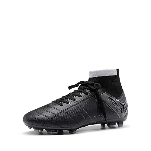 Produktbild: DREAM PAIRS Herren Fußballschuhe High Top Professionelle Outdoor-Training Athletics Trainingsschuhe Schnürsenkel Football Schuhe SCHWARZ/GRAU 41 (EUR) SDSS2301M-E