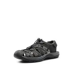 Produktbild: DREAM PAIRS Herren Strand Wandersandale Trekkingsandalen Outdoorschuhe Sommer Freizeitschuhe Wanderschuhe Sport-Outdoor Wasser Atmungsaktive Sandale SCHWARZ/DUNKELGRAU 47 (EUR) 160912-M-NEW-E