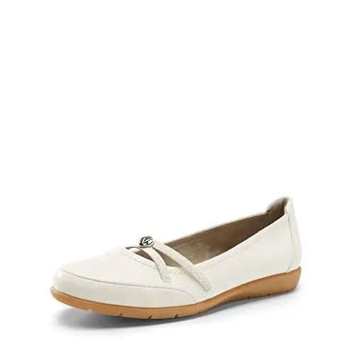 Produktbild: DREAM PAIRS Ladies Classic Ballerinas Damen Bequeme Flache Schuhe mit Kreuzriemenbesatz Weiss 39 (EUR) SDFA2361W-E